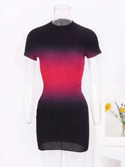 Orange Ombre Bodycon Midi Dress