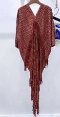 Shimmering Mauve Layered Fringe Dress
