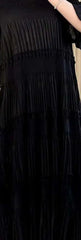 Elegant Pleated Tiered Red Midi Dress