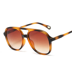 Vintage Inspired Double Bridge Pilot Sunglasses