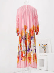 Blush Bloom Pleated Maxi Dress