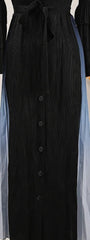 Elegant Ombre Black to Purple Pleated Maxi Dress