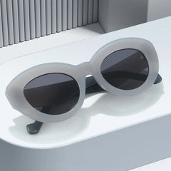 Chic Olive Green Oval Sunglasses
