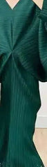 Teal Sculpted Pleated Kaftan Dress