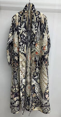 Geometric Mosaic Belted Maxi Dress