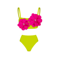 Unique Three-Dimensional Floral Swimsuit