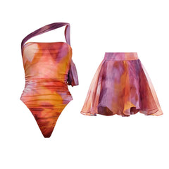 Dreamy Ombre One-Shoulder Swimsuit with Drape