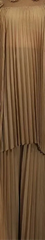 Modest Camel Pleated Layered Maxi Dress