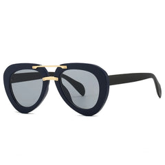Chic Sculptural Aviator Sunglasses