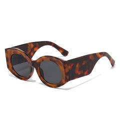 Fashion Forward Bi-Color Oval Sunglasses