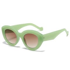 Chic Amber Pattern Oval Sunglasses