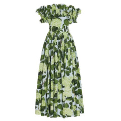Floral Bloom Ruffle Bikini & Maxi Skirt Set