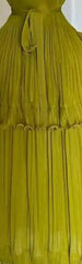 Emerald Sleeveless Pleated Dress