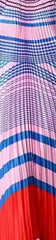 Geometric Wave Print Pleated Maxi Dress