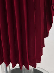 Burgundy Accordion Pleated Kaftan Dress