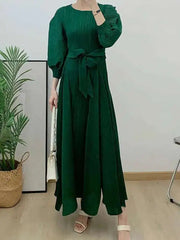 Magenta Pleated Maxi Dress