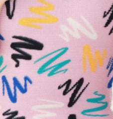 Navy Multicolor Leaf Print Pleated Knit Top