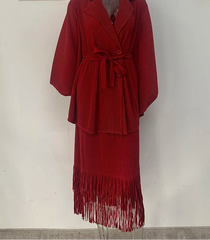 Magenta Pleated Blazer Dress