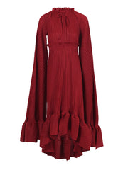 Elegant Pleated High-Low Dress