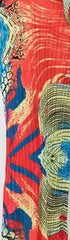 Vibrant Abstract Print Draped Maxi Dress