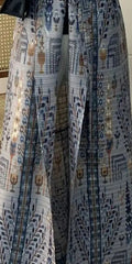 Vintage Indigo Porcelain Print Maxi Coat Dress