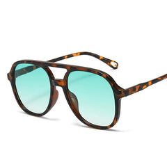 Vintage Inspired Double Bridge Pilot Sunglasses