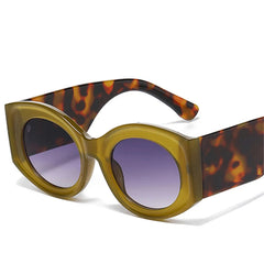 Fashion Forward Bi-Color Oval Sunglasses