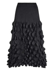 Elegant Pleated Bubble‑Hem Midi Skirt