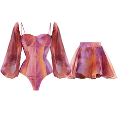 Dreamy Ombre One-Shoulder Swimsuit with Drape