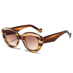 Chic Amber Pattern Oval Sunglasses