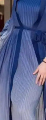Elegant Ombre Pleated Maxi Dress