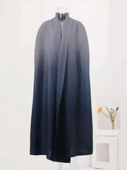 Golden Sunset Ombre Pleated Maxi Kaftan Dress