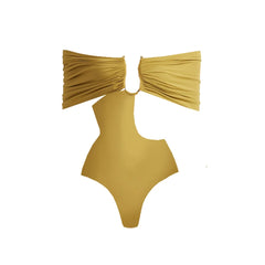 Elegant One-Shoulder Swimsuit with Tulle Detail