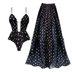Midnight Glam Polka Dot One-Piece Swimsuit