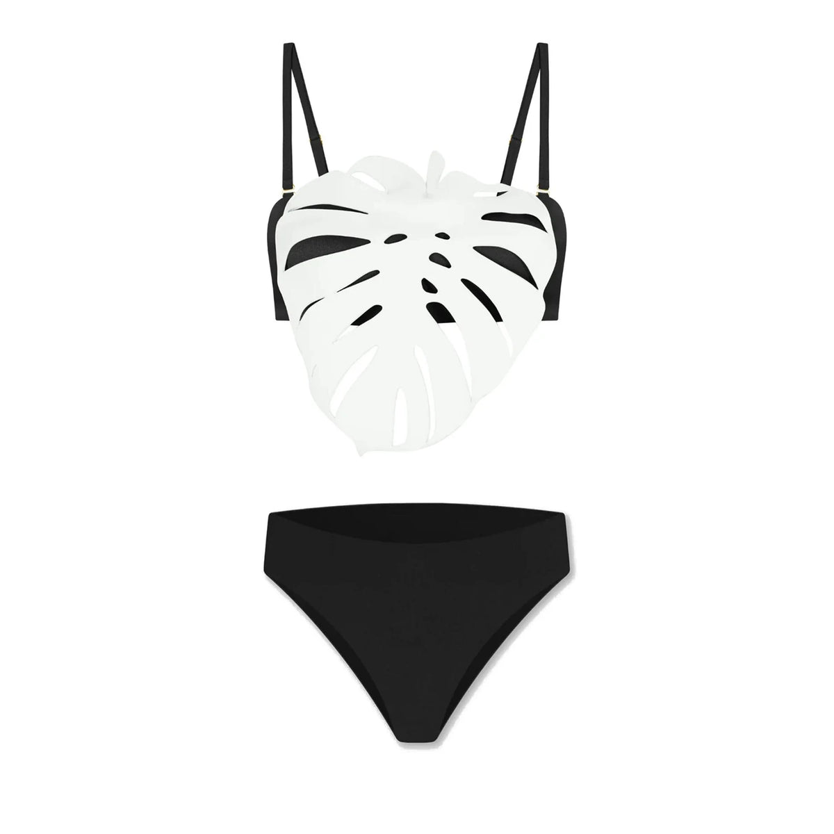Tropical Monstera High-Waist Swimsuit