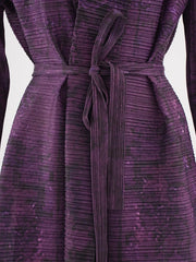 Elegant Plum Textured Long Wrap Dress