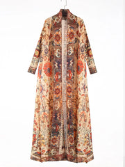 Geometric Mosaic Belted Maxi Dress