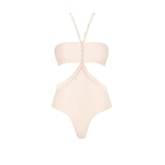 Ivory Braided Cutout One-Piece Swimsuit