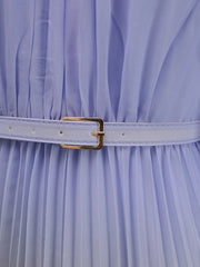 Elegant Ombre Pleated Maxi Dress