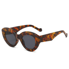 Chic Olive Green Oval Sunglasses