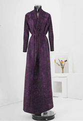 Elegant Plum Textured Long Wrap Dress