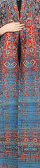 Geometric Mosaic Belted Maxi Dress