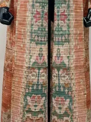 Vintage Indigo Porcelain Print Maxi Coat Dress