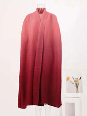 Golden Sunset Ombre Pleated Maxi Kaftan Dress
