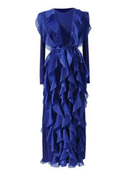 Royal Blue Long Sleeve Maxi Dress