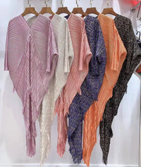 Shimmering Mauve Layered Fringe Dress
