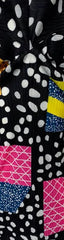 Chic Patchwork Polka Dot Midi Dress