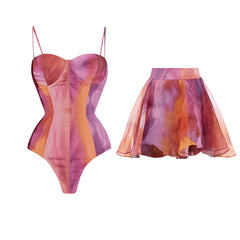 Dreamy Ombre One-Shoulder Swimsuit with Drape