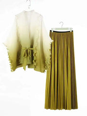 Ombre Pleated Maxi Dress