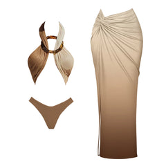 Desert Mirage Halter Bikini & Ombre Maxi Skirt Set